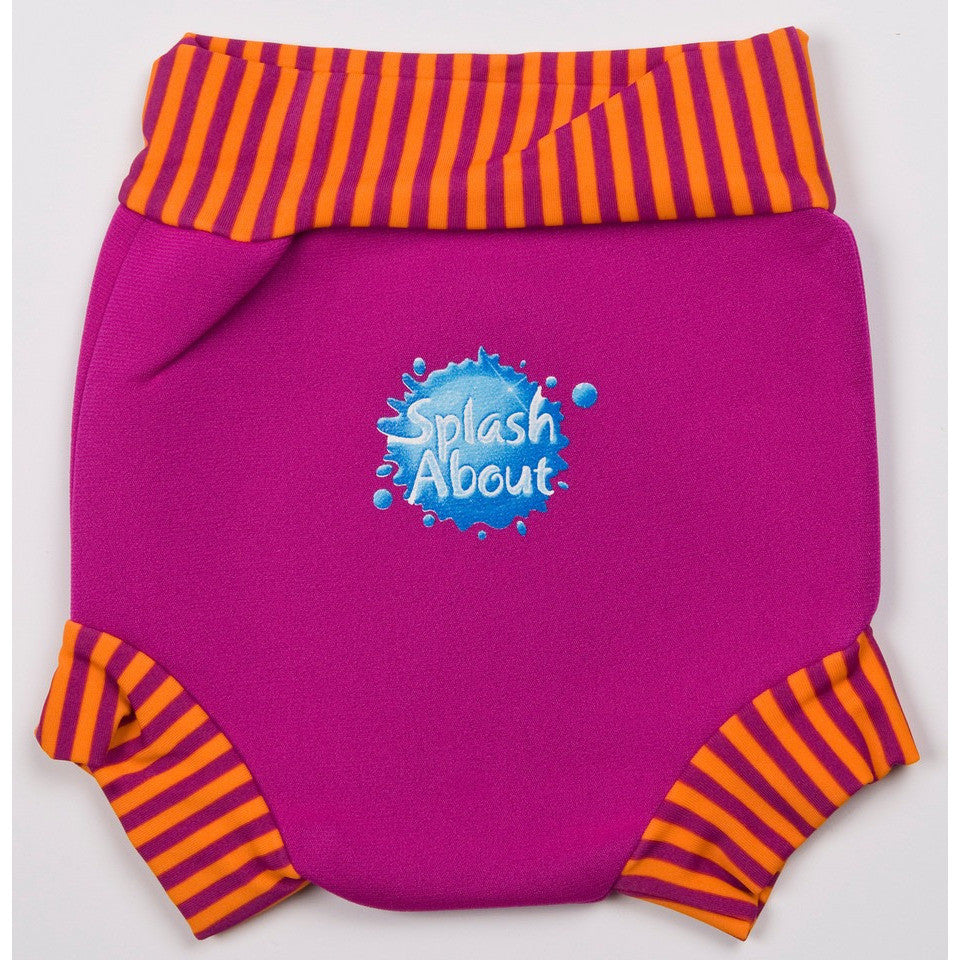 Splash About - Happy Nappy (Pink/Mango Stripe Rib)-Binky Boppy