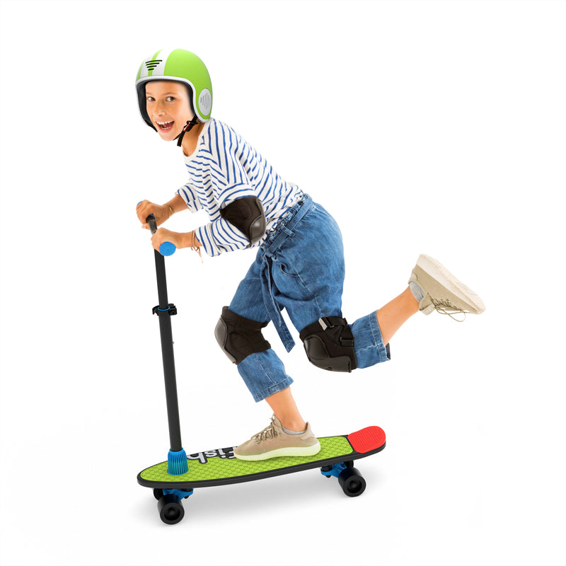Chillafish - SKATIESKOOTIE: Four-wheeled customisable scooter and skateboard in one! (Red)-Binky Boppy
