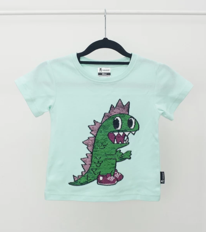 Tokidoki - Kaiju Flip Sequins Tee (Kids)-Binky Boppy