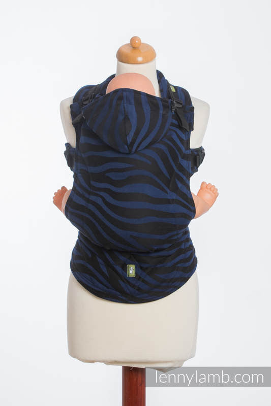 LennyLamb - Zebra Black & Navy Blue Carrier-Binky Boppy