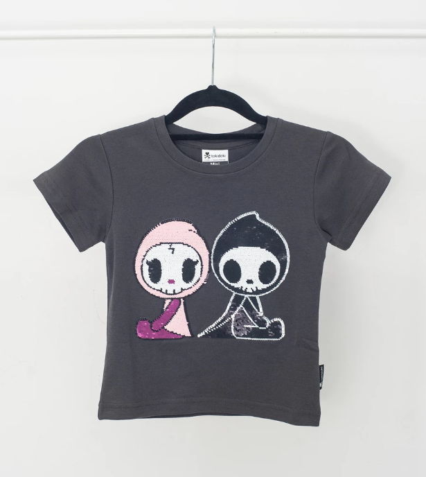 Tokidoki - Adios & Ciaociao Flip Sequins Tee (Kids)-Binky Boppy