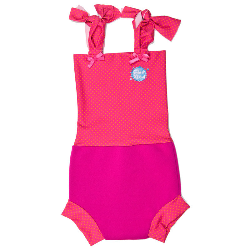 Splash About - Nappy Costume (Pink/Mango Dot Rib)-Binky Boppy