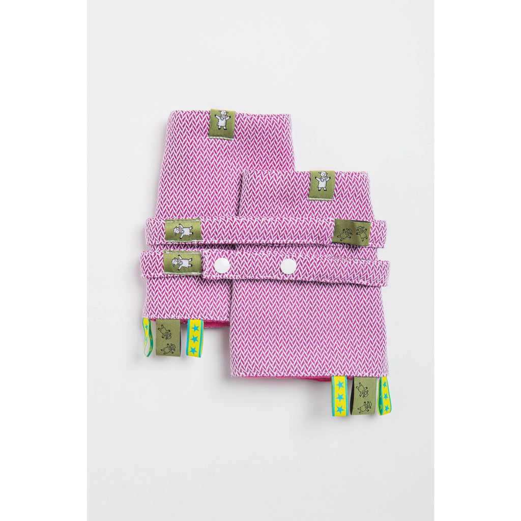 LennyLamb - Little Herringbone Purple Drool Pads & Reach Straps Set-Binky Boppy