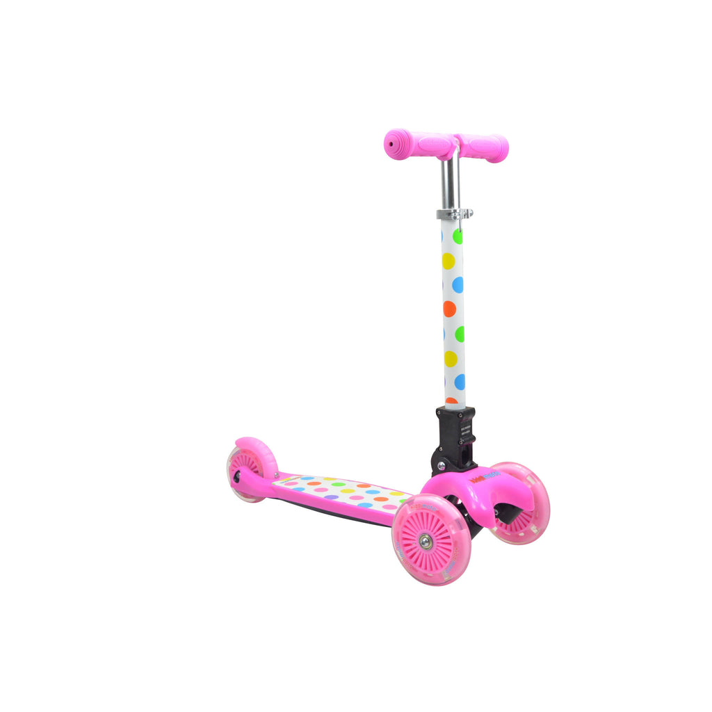 Kiddimoto - Pastel Dotty U-Zoom Scooter-Binky Boppy