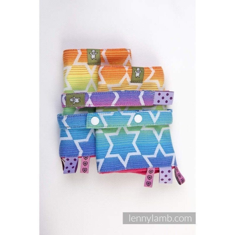 LennyLamb - Rainbow Stars Drool Pads & Reach Straps Set-Binky Boppy