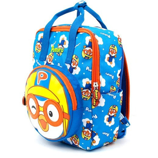 Winghouse - Pororo Face Pocket Backpack (Blue)-Binky Boppy