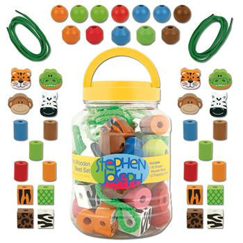 Stephen Joseph - Bead String Set (Zoo)-Binky Boppy