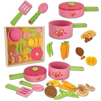 Stephen Joseph - Wooden Cook Set (Butterfly)-Binky Boppy