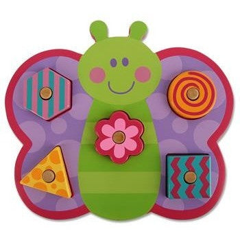 Stephen Joseph - Wooden Peg Puzzle (Butterfly)-Binky Boppy