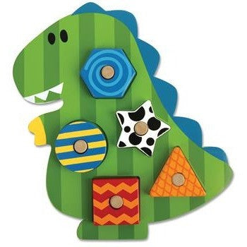 Stephen Joseph - Wooden Peg Puzzle (Dino)-Binky Boppy