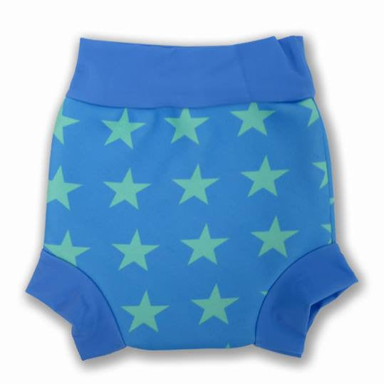 Splash About - Happy Nappy (Blue With Mint Stars)-Binky Boppy