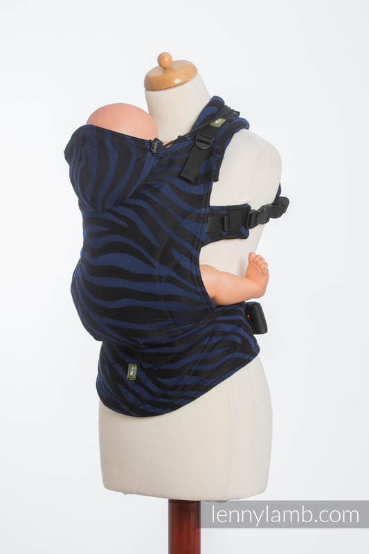 LennyLamb - Zebra Black & Navy Blue Carrier-Binky Boppy