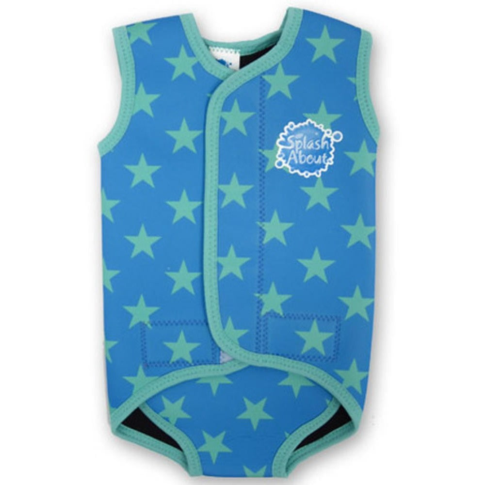 Splash About - Baby Wrap (Blue With Mint Stars)-Binky Boppy