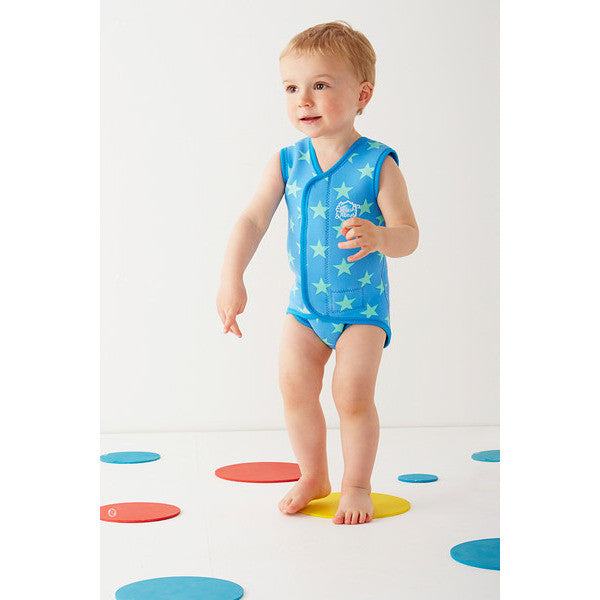 Splash About - Baby Wrap (Blue With Mint Stars)-Binky Boppy