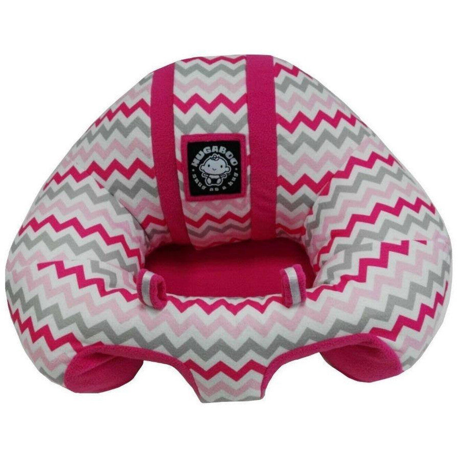 Hugaboo Baby Floor Seat - Pink Chevron-Binky Boppy