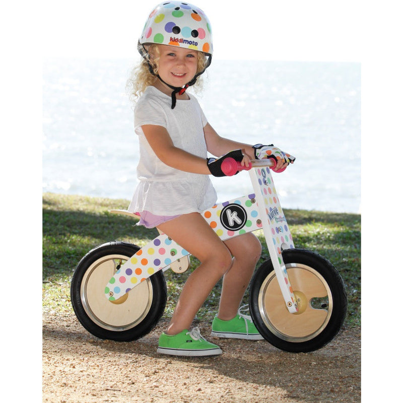 Kiddimoto pastel store dotty helmet