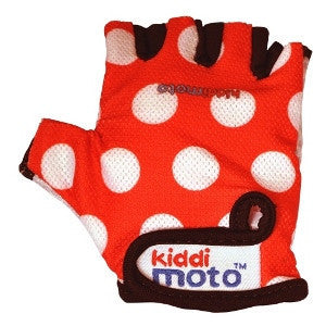 Kiddimoto - Red Dotty Gloves (Medium)-Binky Boppy