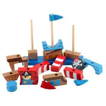 Stephen Joseph - Wooden Stacking Toys (Pirate)-Binky Boppy