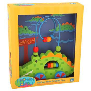 Stephen Joseph - Rolling Wire Bead Toy (Alligator)-Binky Boppy