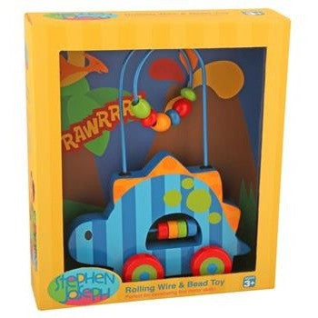 Stephen Joseph - Rolling Wire Bead Toy (Dino)-Binky Boppy