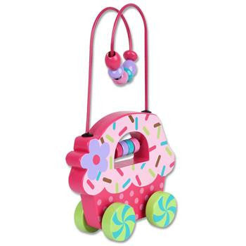 Stephen Joseph - Rolling Wire Bead Toy (Cupcake)-Binky Boppy