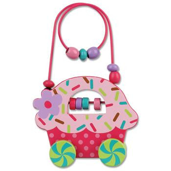 Stephen Joseph - Rolling Wire Bead Toy (Cupcake)-Binky Boppy