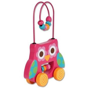 Stephen Joseph - Rolling Wire Bead Toy (Owl)-Binky Boppy