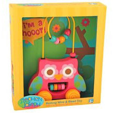 Stephen Joseph - Rolling Wire Bead Toy (Owl)-Binky Boppy