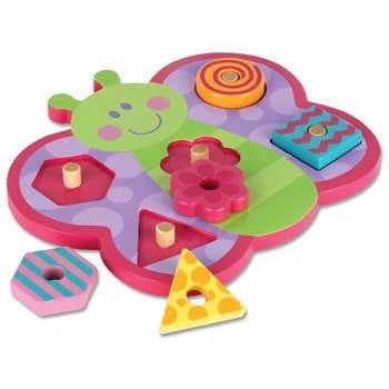 Stephen Joseph - Wooden Peg Puzzle (Butterfly)-Binky Boppy