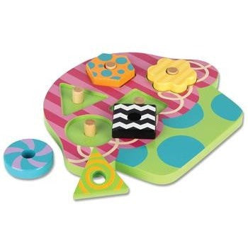 Stephen Joseph - Wooden Peg Puzzle (Cupcake)-Binky Boppy