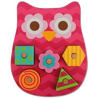 Stephen Joseph - Wooden Peg Puzzle (Owl)-Binky Boppy