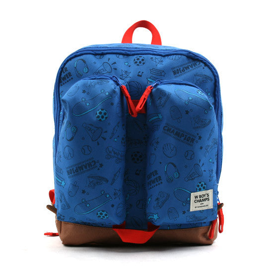 Winghouse - Wing Exciting Double Pocket Backpack (Blue)-Binky Boppy