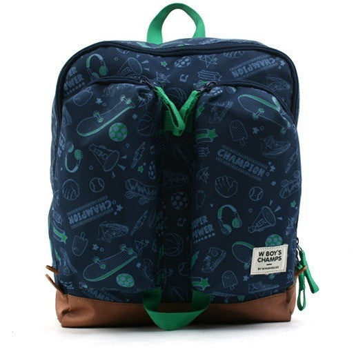 Winghouse - Wing Exciting Double Pocket Backpack (Navy)-Binky Boppy